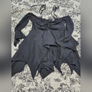 Dolls Kill Current Mood F is for Fairies Handkerchief Black Dress